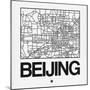 White Map of Beijing-NaxArt-Mounted Art Print