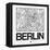 White Map of Berlin-NaxArt-Framed Stretched Canvas