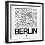 White Map of Berlin-NaxArt-Framed Art Print