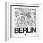 White Map of Berlin-NaxArt-Framed Art Print