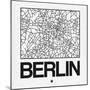 White Map of Berlin-NaxArt-Mounted Art Print