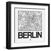 White Map of Berlin-NaxArt-Framed Art Print