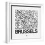 White Map of Brussels-NaxArt-Framed Art Print