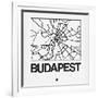 White Map of Budapest-NaxArt-Framed Art Print