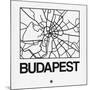 White Map of Budapest-NaxArt-Mounted Art Print