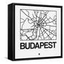 White Map of Budapest-NaxArt-Framed Stretched Canvas