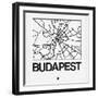 White Map of Budapest-NaxArt-Framed Art Print