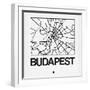 White Map of Budapest-NaxArt-Framed Art Print