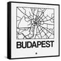 White Map of Budapest-NaxArt-Framed Stretched Canvas