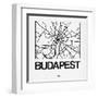 White Map of Budapest-NaxArt-Framed Art Print