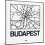 White Map of Budapest-NaxArt-Mounted Art Print