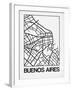 White Map of Buenos Aires-NaxArt-Framed Art Print