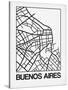 White Map of Buenos Aires-NaxArt-Stretched Canvas