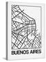 White Map of Buenos Aires-NaxArt-Stretched Canvas
