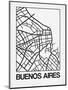 White Map of Buenos Aires-NaxArt-Mounted Art Print