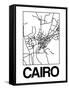 White Map of Cairo-NaxArt-Framed Stretched Canvas