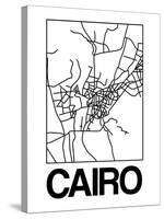 White Map of Cairo-NaxArt-Stretched Canvas