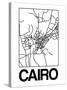 White Map of Cairo-NaxArt-Stretched Canvas