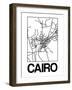 White Map of Cairo-NaxArt-Framed Art Print