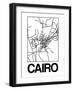 White Map of Cairo-NaxArt-Framed Art Print