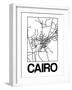 White Map of Cairo-NaxArt-Framed Art Print