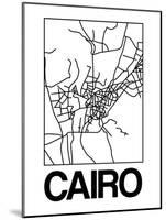 White Map of Cairo-NaxArt-Mounted Art Print