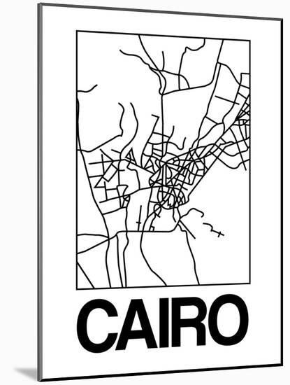 White Map of Cairo-NaxArt-Mounted Art Print