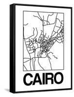 White Map of Cairo-NaxArt-Framed Stretched Canvas