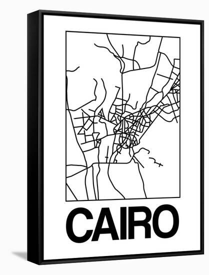 White Map of Cairo-NaxArt-Framed Stretched Canvas