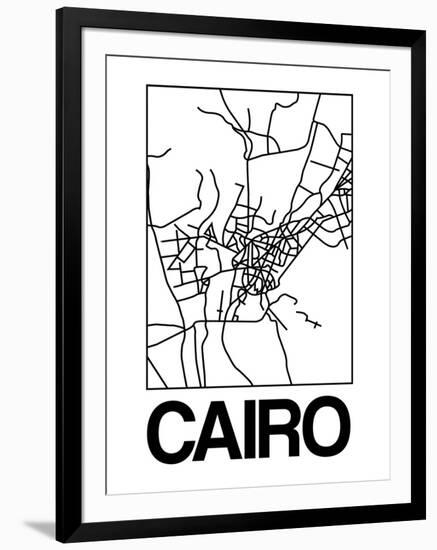 White Map of Cairo-NaxArt-Framed Art Print