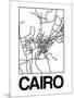 White Map of Cairo-NaxArt-Mounted Art Print