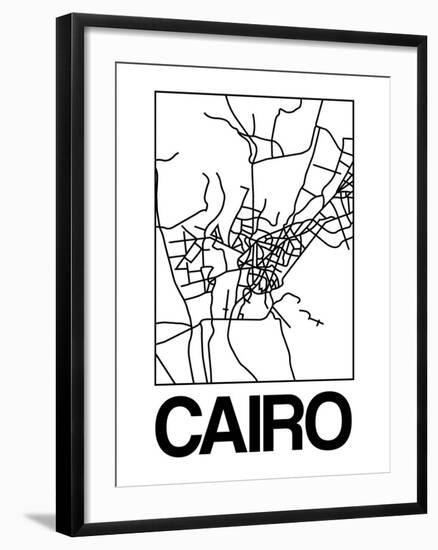 White Map of Cairo-NaxArt-Framed Art Print