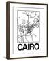 White Map of Cairo-NaxArt-Framed Art Print