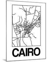 White Map of Cairo-NaxArt-Mounted Art Print