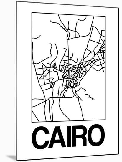 White Map of Cairo-NaxArt-Mounted Art Print