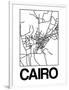 White Map of Cairo-NaxArt-Framed Art Print