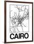 White Map of Cairo-NaxArt-Framed Art Print