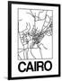 White Map of Cairo-NaxArt-Framed Art Print