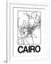 White Map of Cairo-NaxArt-Framed Art Print