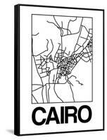 White Map of Cairo-NaxArt-Framed Stretched Canvas