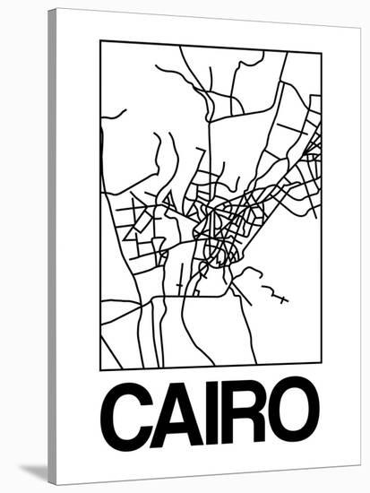 White Map of Cairo-NaxArt-Stretched Canvas