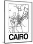 White Map of Cairo-NaxArt-Mounted Art Print