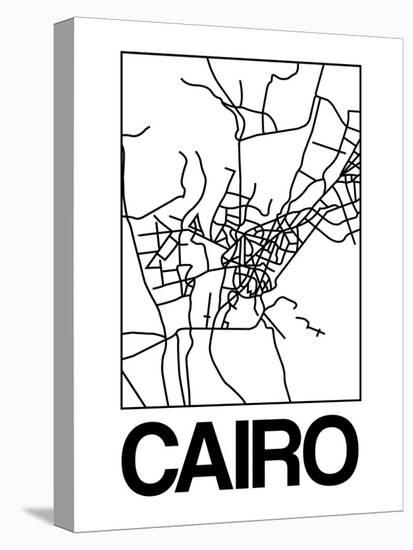 White Map of Cairo-NaxArt-Stretched Canvas