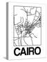 White Map of Cairo-NaxArt-Stretched Canvas