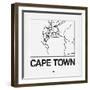 White Map of Cape Town-NaxArt-Framed Art Print