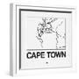 White Map of Cape Town-NaxArt-Framed Art Print