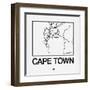 White Map of Cape Town-NaxArt-Framed Art Print