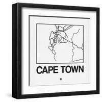 White Map of Cape Town-NaxArt-Framed Art Print