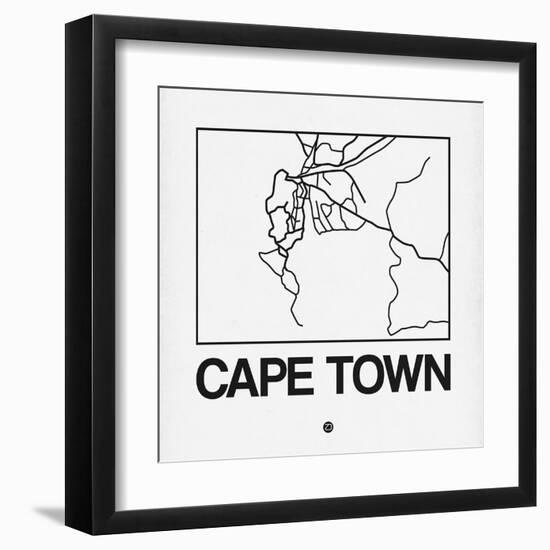 White Map of Cape Town-NaxArt-Framed Art Print