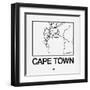 White Map of Cape Town-NaxArt-Framed Art Print